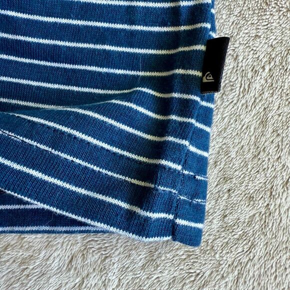 Quicksilver Boys Blue Striped Short Sleeved Collared Polo Shirt - Picture 7 of 7